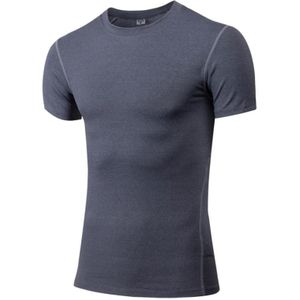 Stretch Quick Dry Tight T-shirt Training Bodysuit (Kleur: Grijs formaat:XXL)