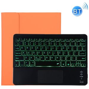 TG11BCS Detachable Bluetooth Black Keyboard Microfiber Leather Protective Case for iPad Pro 11 inch (2020)  with Backlight & Touchpad & Pen Slot & Holder (Orange)