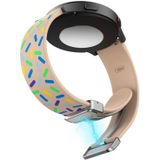Voor Samsung Galaxy Watch 6 / 6 Classic Sports Rainbow Dots magnetische zilveren gesp siliconen horlogeband