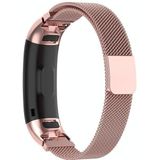 For Huawei Band 3 Pro / 4 Pro Milanese Replacement Strap Watchband(Rose Pink)
