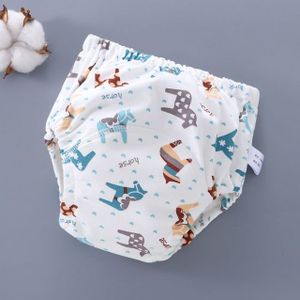 6 Layer Baby Diaper Waterproof  Reusable Cloth Diapers Baby Cotton Training  Underwear Pants Diaper L(12-18KG)(Trojan)