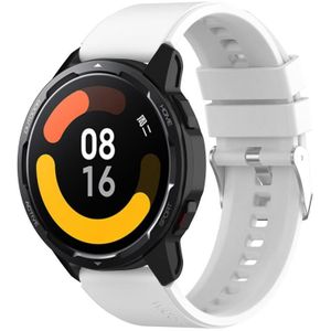 Voor Huami Amazfit GTS 2e 20mm uitstekende kop siliconen band zilveren gesp