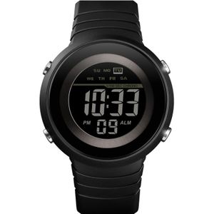SKMEI 1497 Fashion Simple Backlight Single Display Electronic Watch Timing Alarm Watch(Black  )