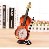 Multi-functional Originality Violin Electronics Pointer Alarm Clock with Pen Holder (Red)