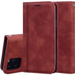For iPhone 11 Pro Frosted Business Magnetic Horizontal Flip PU Leather Case with Holder & Card Slot & Lanyard(Brown)