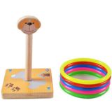 Kleuter speelgoed van kinderen houten hond dierlijke gooien Ring Toss Games activiteiten  grootte: 9 * 9 * 14 7 cm