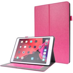 For iPad 10.2 / iPad Pro 10.5 Crazy Horse Texture Horizontal Flip Leather Case with 2-folding Holder & Card Slot(Rose Red)