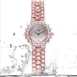 Gedi 52004 Ladies Quartz Diamond Bracelet Watch(Silver Shell Purple Plate)