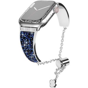 Voor Apple Watch Series 8 & 7 41 mm / SE 2 & 6 & SE & 5 & 4 40 mm / 3 & 2 & 1 38 mm zinklegering diamanten ketting clausule horlogeband