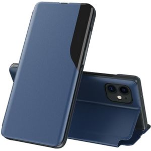 Side Display Magnetic Shockproof Horizontal Flip Leather Case with Holder For iPhone 12 mini(Blue)