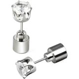 4 PCS Fashion LED Earrings Glowing Light Up Diamond Earring Stud(White)