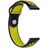 For Huami Amazfit Youth Edition Two-tone Nike Silicone Watch Strap(Black Yellow)