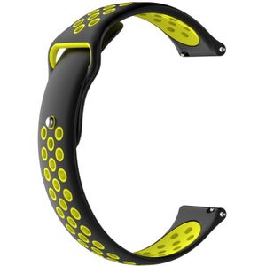 For Huami Amazfit Youth Edition Two-tone Nike Silicone Watch Strap(Black Yellow)