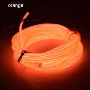 Flexible LED Light EL Wire String Strip Rope Glow Decor Neon Lamp USB Controlle 3M Energy Saving Mask Glasses Glow Line F277(Orange Light)