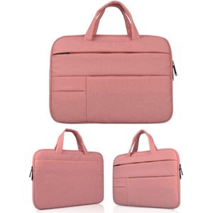 Universal Multiple Pockets Wearable Oxford Cloth Soft Portable Leisurely Handle Laptop Tablet Bag  For 14 inch and Below Macbook  Samsung  Lenovo  Sony  DELL Alienware  CHUWI  ASUS  HP (Pink)