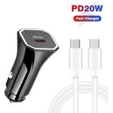 TE-P2 PD20W USB-C / Type-C-autolader met Type-C naar Type-C-gegevenskabel