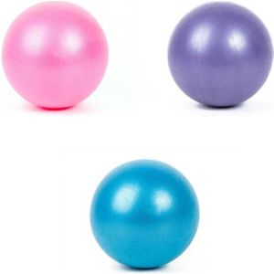 3 PCS Mini Yoga Pilates Ball Explosion-proof PVC Ball Balanced Fitness Gymnastic Exercise Training with Straw  Diameter: 25cm(Pink)