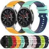 Voor Samsung Galaxy Watch 46 mm 22 mm geruite tweekleurige siliconen horlogeband (donkerblauw + wit)