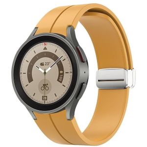 Voor Samsung Galaxy Watch5 40 & 44 mm / Pro 45 mm opvouwbare zilveren gesp siliconen horlogeband