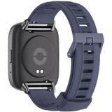 Voor Redmi Watch 3 Lite / Watch 3 Active Mijobs plat gat ademende TPU horlogeband (middernachtblauw + zwart)