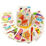 10 stks Kinderen Educatief Speelgoed Houten Cartoon Jigsaw Puzzle (Cat)