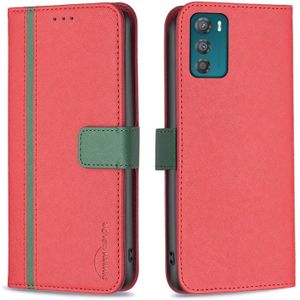 For Motorola Moto G42 4G BF13 Color Matching Cross Texture Leather Phone Case(Red)