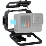 For GoPro HERO9 Black Plastic Frame Mount Protective Case with Base Buckle & Long Screw(Black)