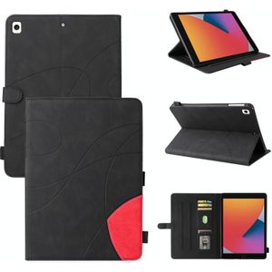 Dual-Color Splicing Horizontale Flip PU Lederen Case met Houder & Card Slots & Slaap / Weks-up Functie voor iPad 9.7 (2018/2017) (Zwart)