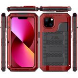 Shockproof Waterproof Dustproof Metal + Silicone Phone Case with Screen Protector For iPhone 13(Red)