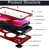 Shockproof Waterproof Dustproof Metal + Silicone Phone Case with Screen Protector For iPhone 13(Red)