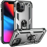 Shockproof TPU + PC Protective Case with 360 Degree Rotating Holder For iPhone 13 Pro(Silver)