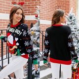Dames kerstsweater zoete borduurtrui gebreide trui  maat: XXL
