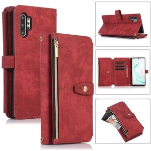 Voor Samsung Galaxy Note10+ Dream 9-Card Wallet Zipper Bag Leather Phone Case(Rood)