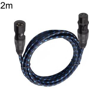 KN006 2 m man-vrouw Canon lijn audiokabel microfoon eindversterker XLR-kabel (zwart blauw)