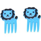 5 Sets 10 in 1 Creative Cartoon Animal Plastic Children Fruit Fork Bento Decoration Toothpick(G222)