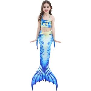 3 PCS / Sets Children Swimming Mermaid Tails Bikini Cosplay Mermaid Swimwear  Size: 150