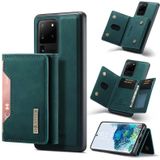 For Samsung Galaxy S20 Ultra DG.MING M2 Series 3-Fold Multi Card Bag + Magnetic Back Cover Shockproof Case with Wallet & Holder Function(Green)