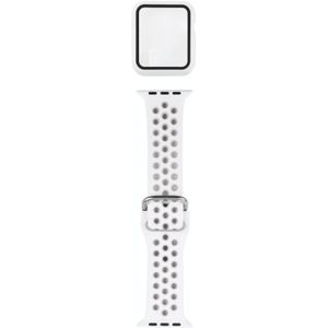 Silicone vervangende band horlogeband + beschermhoes met schermbeschermer voor Apple Watch Series 6 & SE & 5 & 4 44mm