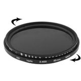 58mm ND Fader Neutral Density Adjustable Variable Filter ND 2 to ND 400 Filter(Black)