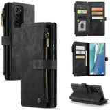 Voor Samsung Galaxy Note20 Ultra Caseme-C30 PU + TPU Multifunctionele Horizontale Flip Leren Case met Houder & Card Slot & Portemonnee & Rits Pocket (Zwart)