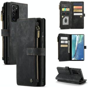 Voor Samsung Galaxy Note20 Ultra Caseme-C30 PU + TPU Multifunctionele Horizontale Flip Leren Case met Houder & Card Slot & Portemonnee & Rits Pocket (Zwart)