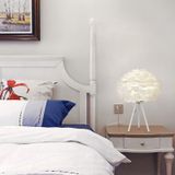 Romantic Warm Wedding Room Living Room Decoration  Modern Personality Bedroom Bedside Creative Feather Table Lamp EU Plug  Size:Large(Black)