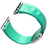 Modern Style Silicone Replacement Strap Watchband For Apple Watch Series 7 & 6 & SE & 5 & 4 44mm  / 3 & 2 & 1 42mm  Style:Silver Buckle(Mint Green)