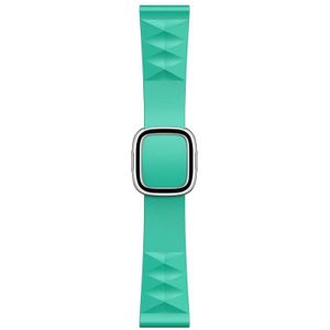 Modern Style Silicone Replacement Strap Watchband For Apple Watch Series 7 & 6 & SE & 5 & 4 44mm  / 3 & 2 & 1 42mm  Style:Silver Buckle(Mint Green)