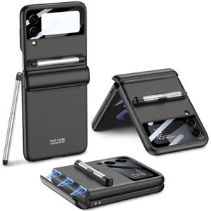 Voor Samsung Galaxy Z Flip4 GKK magnetische volledige dekking telefoon flip case met pen