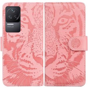 Voor Xiaomi Redmi K40S tijger embossing patroon horizontale flip lederen telefoonhoes