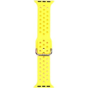 Siliconenvervanging horlogeband voor Apple Watch Series 6 & SE & 5 & 4 44mm / 3 & 2 & 1 42mm (glanzend geel)