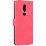 For OnePlus 6 Solid Color Skin Feel Magnetic Buckle Horizontal Flip Calf Texture PU Leather Case with Holder & Card Slots & Wallet(Rose Red)