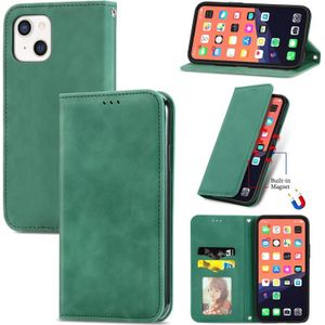 For iPhone 13 mini Retro Skin Feel Business Magnetic Horizontal Flip Leather Case With Holder & Card Slots & Wallet & Photo Frame(Green)