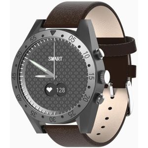 T4M 0.49 inch OLED Screen 30m Waterproof Smart Quartz Watch  Support Sleep Monitor / Heart Rate Monitor / Blood Pressure Monitor  Style: Leather Strap(Brown)